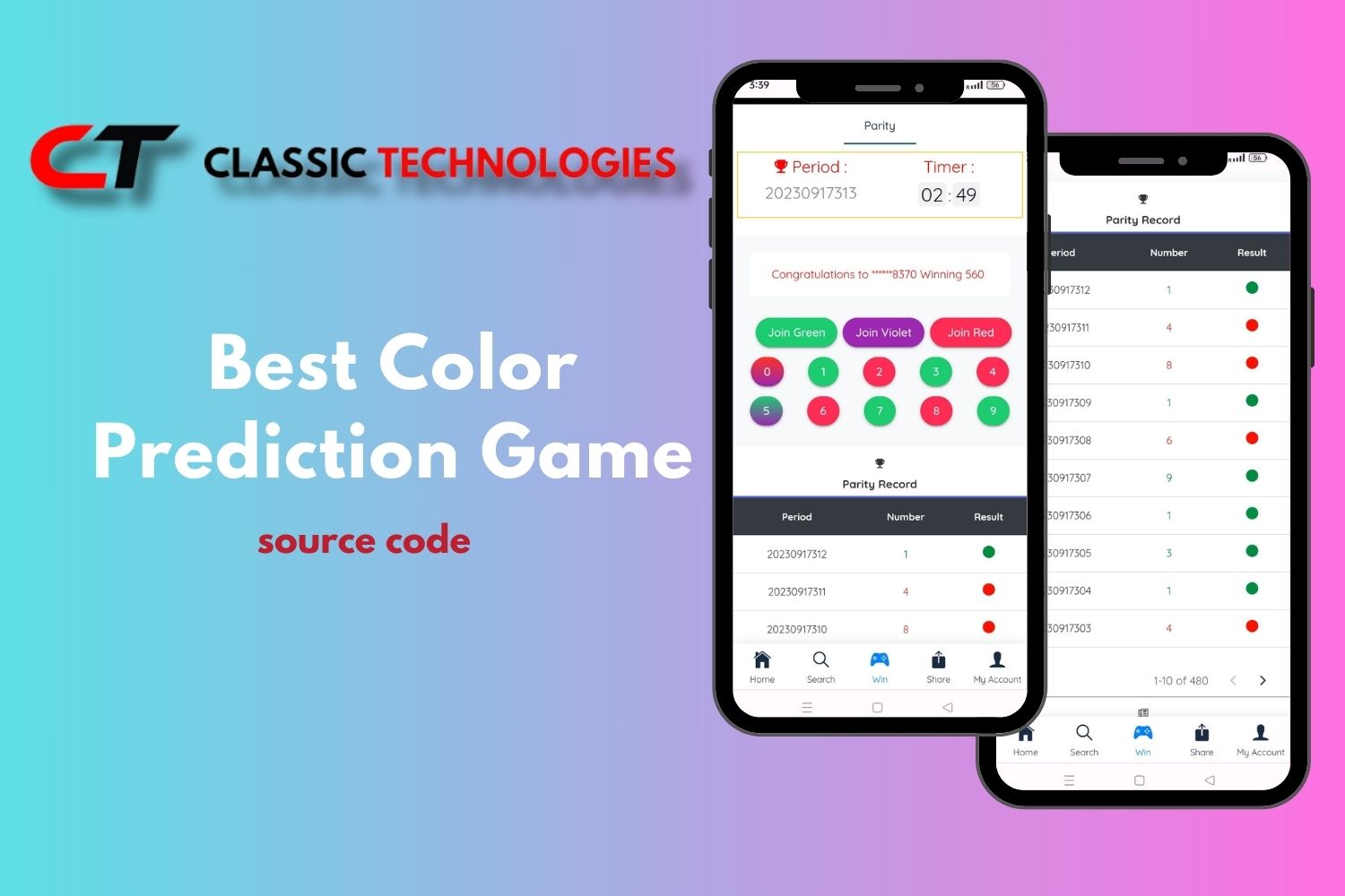 Color Prediction Game Source Code